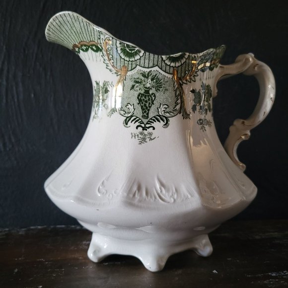 Antique Wedgwood Raleigh Royal Semi Porcelain Transferware Pitcher *Crazing
